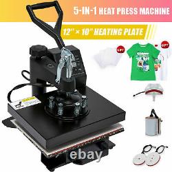 12 x 10 5 in 1 Combo T-Shirt Heat Press Machine Sublimation Swing Away