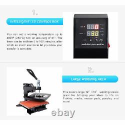 12X10 360°Swing Away Heat Press Machine Digital Transfer For T-Shirt 900W