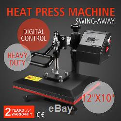 12X10 Digital Sublimation Heat Press Machine Transfer Clamshell T-shirt