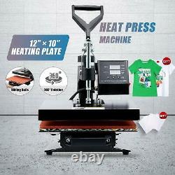 12x10 Heat Press Machine 900W T-Shirt Digital Transfer Sublimation Swing Away