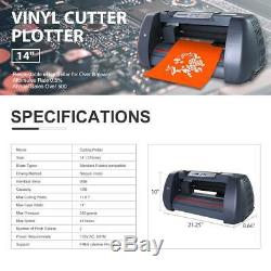 14 Vinyl Cutter Plotter Machine 350mm Paper Feed Sign Sticker Making Machine