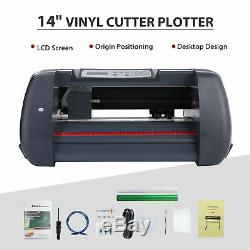 14 Vinyl Cutter / Plotter, Sign Cutting Machine withSoftware+3 Blades&LCD screen