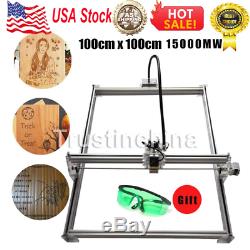 15W CNC Laser Engraver Metal Marking Machine Wood Cutter 100x100cm DIY Kit USA