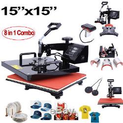 15X15 8 In 1 T-shirt Heat Press Sublimation Transfer Machine For Mug Plate Hat