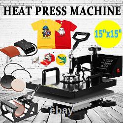 15x15 5 in 1 Heat Press Machine T-Shirt Mug Hat Digital Transfer Sublimation