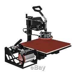 15x15 5IN1 Combo T-Shirt Heat Press Machine Clamshell DIY Printer Transfer