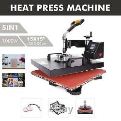 15x15 5IN1 Combo T-Shirt Heat Press Transfer Machine Sublimation Swing Away