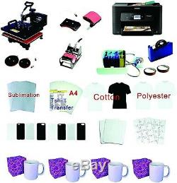 15x15 5in1 Pro Sublimation Heat Press Epson WF-3720 printer CISS material KIT