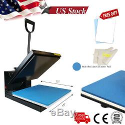 15x15 Clamshell Heat Press Machine + Sublimation Paper for T-Shirt Clothes US