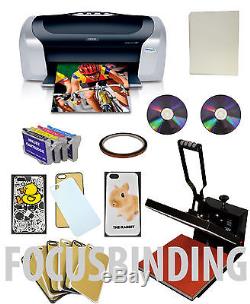 15x15 Heat Press, Printer, Sublimation Heat Transfer Phone Cases, Refill Ink Bundle