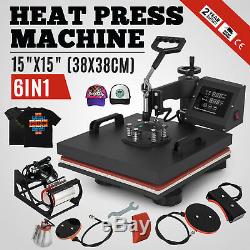15x15 T-Shirt Heat Press Transfer 6IN1 Combo Swing Away Sublimation Printer