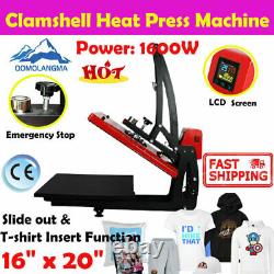 16 x 20 ClamShell Auto Open Heat Press Machine Vertical Version Slide Out