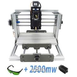 3 Axis DIY CNC Router Kit Wood & Metal Engraving Milling Machine + 2500mw Laser
