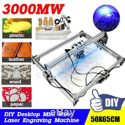 3000MW 50x65cm Laser Engraver Cutter DIY Desktop Engraving Machine Logo Printer