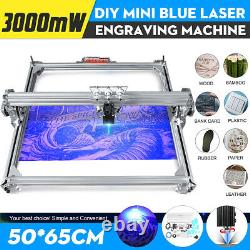 3000MW 65x50cm Laser Engraving Machine Tool Kit DIY Cutting Engraver Desktop USA