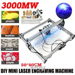 3000MW DIY 50cmx65cm Laser Engraving Engraver Cutting Machine Logo Printer Set