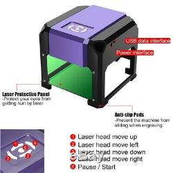 3000mW Mini Laser Engraver DIY Logo 3D Printer USB Desktop Laser Carving Machine
