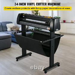 34 Cutter Vinyl Plotter Cutting Machine Kit withSign Software 3 Blade LCD Screen