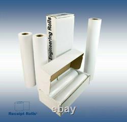 36 x 500' Wide Format Engineering Plotter Paper Rolls with 3 Core 2 Rolls