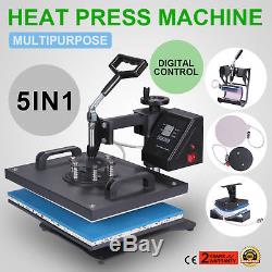 38x30 High Pressure Heat Press Machine/T-shirt Transfer Mug Hat Cap Plate 5in1