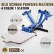 4 Color 1 Station Silk Screen Printing Kit Press Equipment Pressing Diy Machine