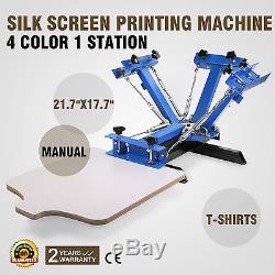 4 Color 1 Station Silk Screen Printing Kit Press Equipment Pressing DIY Machine