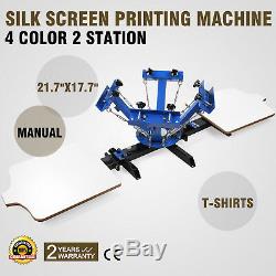 4 Color 2 Station Silk Screen Printing Machine Press Equipment T-Shirt DIY