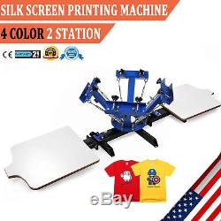 4 Color 2 Station Silk Screen Printing Press Equipment Machine T-shirt Printer