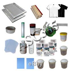 4 Color 2 Station Silk Screen Printing Press&Starter Material Package New Kit