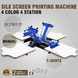 4 Color 4 Station Silk Screen Printing Kit Press Equipment Pressing DIY Machine