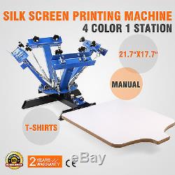 4 Color Screen Printing Press Machine Silk Screening Pressing DIY With 1 Station