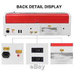 40W 12''X8'' USB CO2 Laser Engraver Cutter Engraving Cutting Machine Red