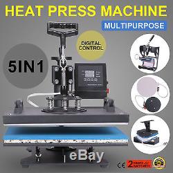 5 In 1 Digital heat press machine for Printing On T-shirt Cap Mug Sublimation