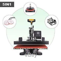 5 in 1 15 X 15 Heat Press 360 Degree Swivel Heat Press Machine Transfer Printer