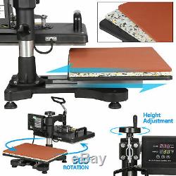 5 in 1 Heat Press Machine For T-Shirts 12x15 Combo Kit Sublimation Swing away