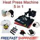 5 In 1 Heat Press Machine Sublimation 12x15inch For T-shirt Mug Cup Plate Hat Us
