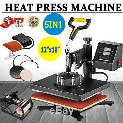 5 in 1 Heat Press Machine Swing Away Digital Sublimation T-Shirt /Mug/Plate Hat