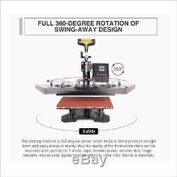 5 in 1 Heat Press Machine Swing Away Digital Sublimation T-Shirt / Mug/Plate Hat