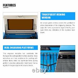 50W 20''×12'' Ruida CO2 Laser Engraving Machine Engraver Cutter with Rotary Axis