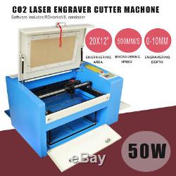 50W CO2 Laser Engraving Machine Engraver Cutter Auxiliary Rotary Device