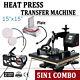 5in1 15x15 Combo T-shirt Heat Press Transfer Machine Sublimation Swing Away