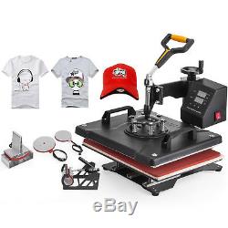 5in1 Heat Press Machine For T-Shirts 12x15 Combo Kit Sublimation Swing away