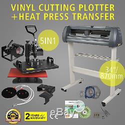 5in1 Heat Press Transfer Kit 34 Vinyl Cutting Plotter Cutter T-Shirt DIY GREAT