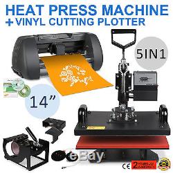 5in1 Heat Press Transfer Vinyl Cutting Plotter T-shirt Machine Cutter Printer
