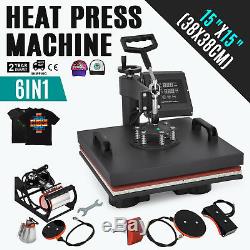 6 in 1 Heat Press Machine For T-Shirts 15x15 Combo Kit Sublimation Swing away