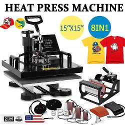8 in 1 Combo T-Shirt Heat Press Machine Digital Transfer Sublimation 15x15