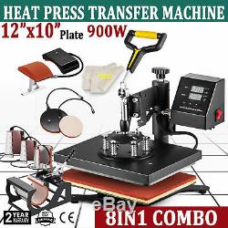 8 in 1 Dual Digital Transfer Sublimation Heat Press Machine T-Shirt/Mug/Hat