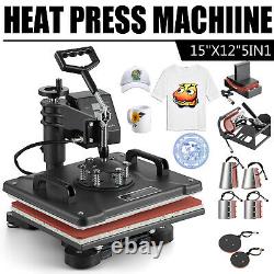 8 in 1 Heat Press Machine 12X15 Transfer Sublimation T-Shirt Mug Hat Plate Cap