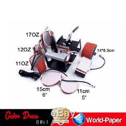 8 in 1 Heat Press Machine for t shirts machine combo kit swing away sublimation