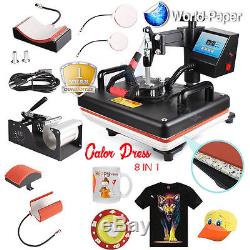 8 in 1 Heat Press Machine for t shirts machine combo kit swing away sublimation